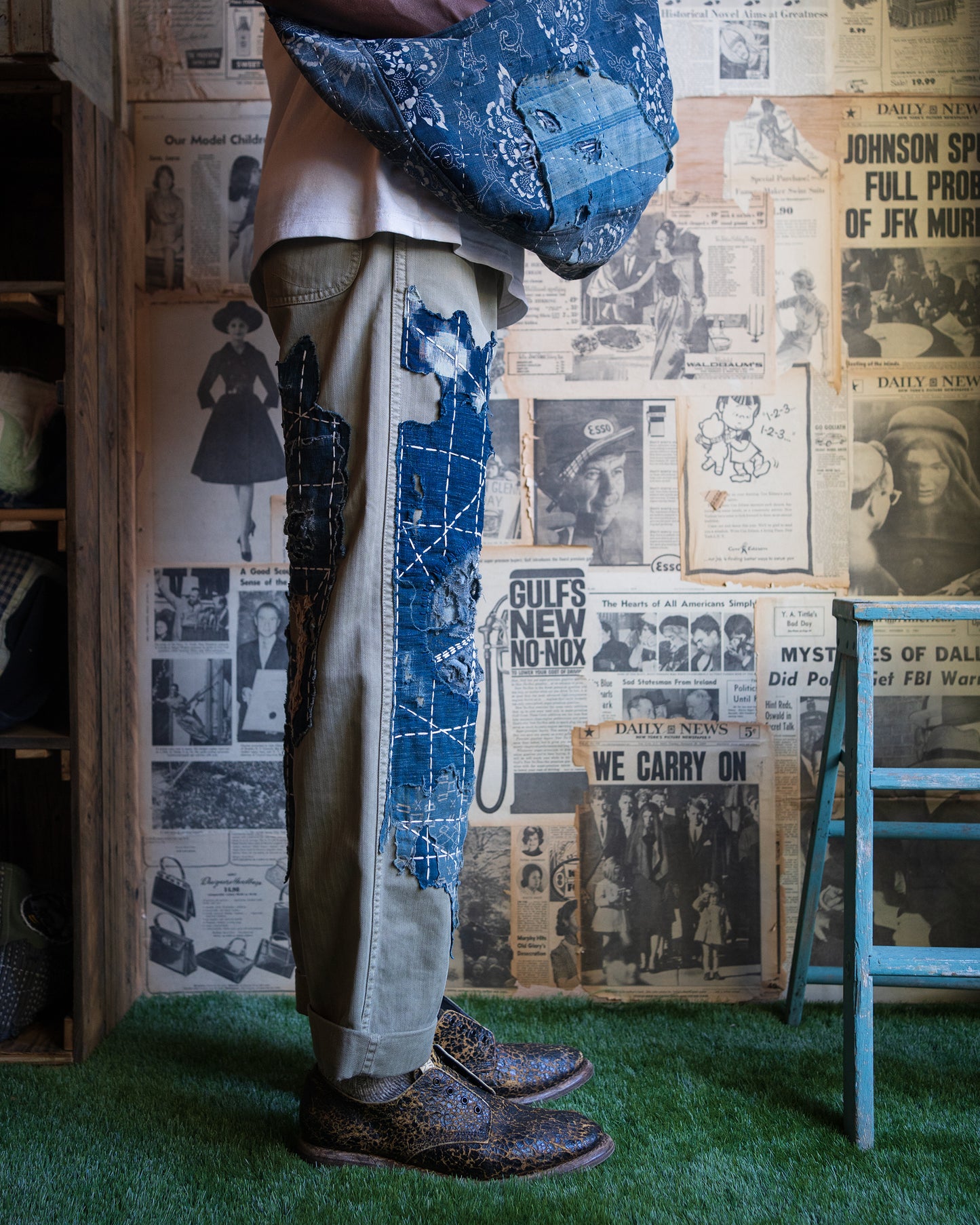 “Green Peace” Composted Orslow P-41 Boro Trouser