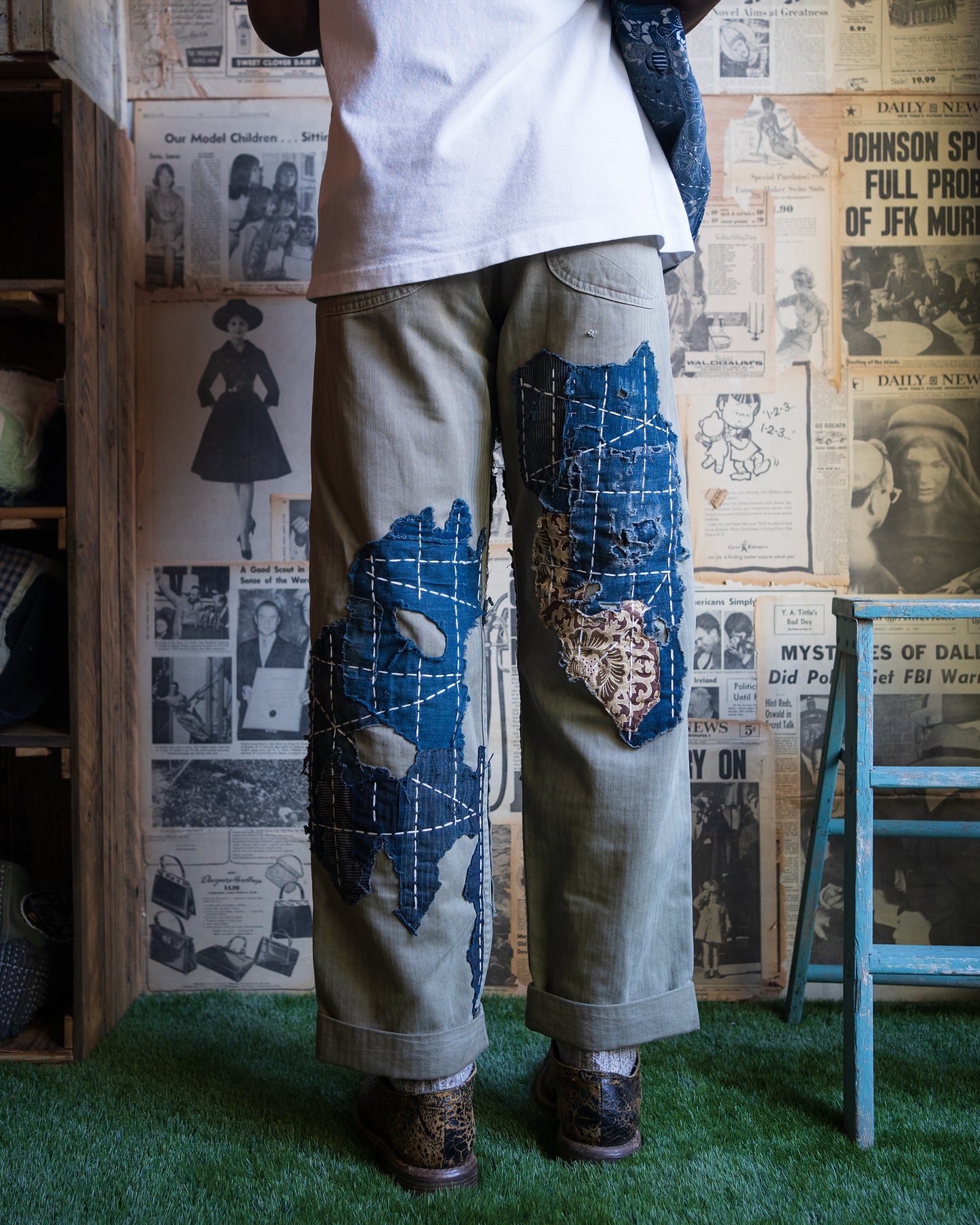 “Green Peace” Composted Orslow P-41 Boro Trouser