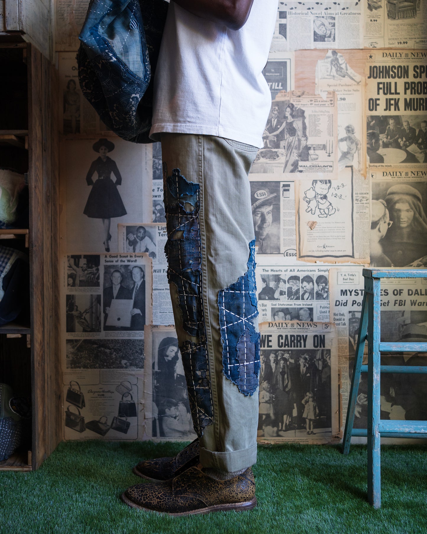 “Green Peace” Composted Orslow P-41 Boro Trouser