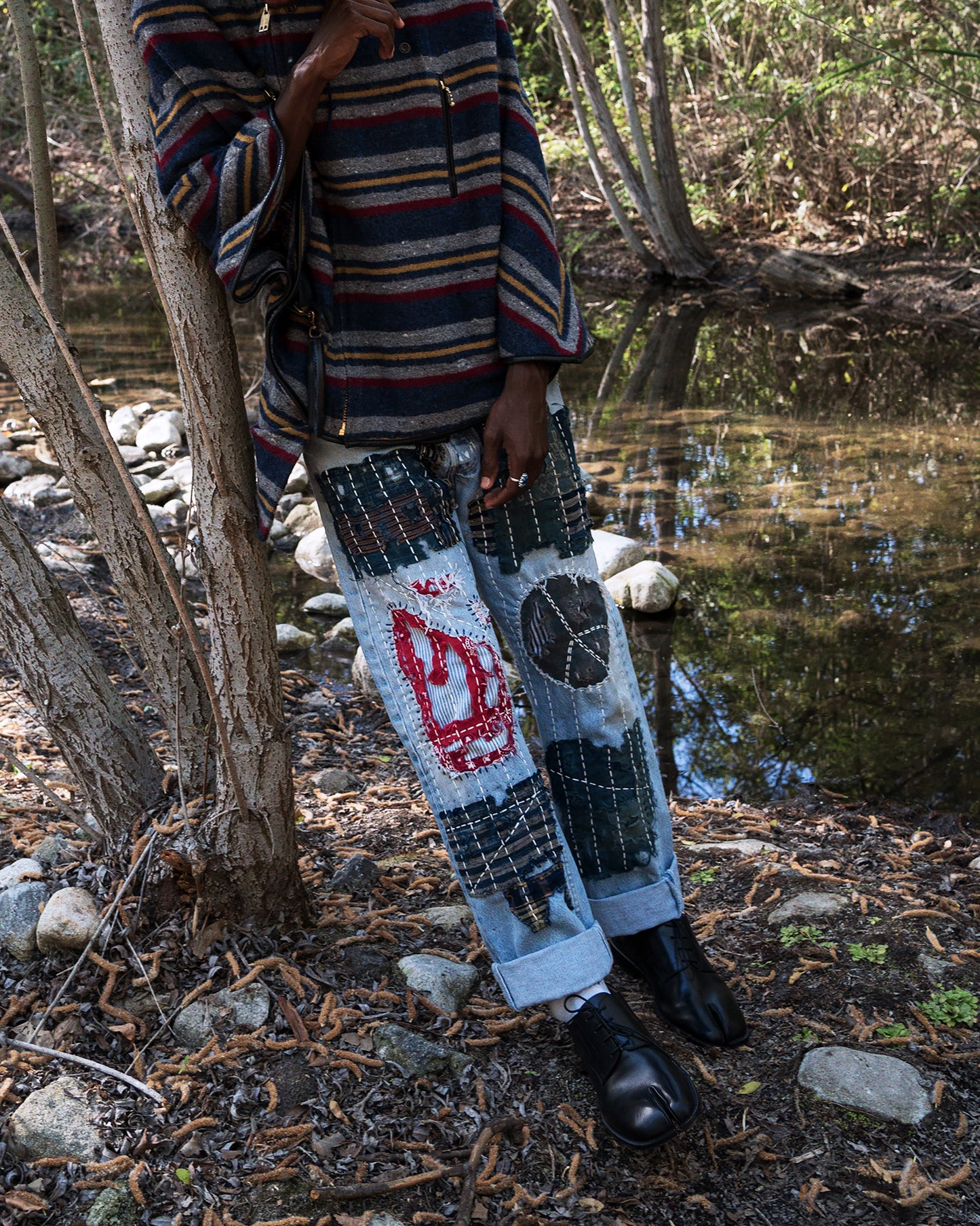 "All that shimmers” Composted Levi's 501 Boro Denim