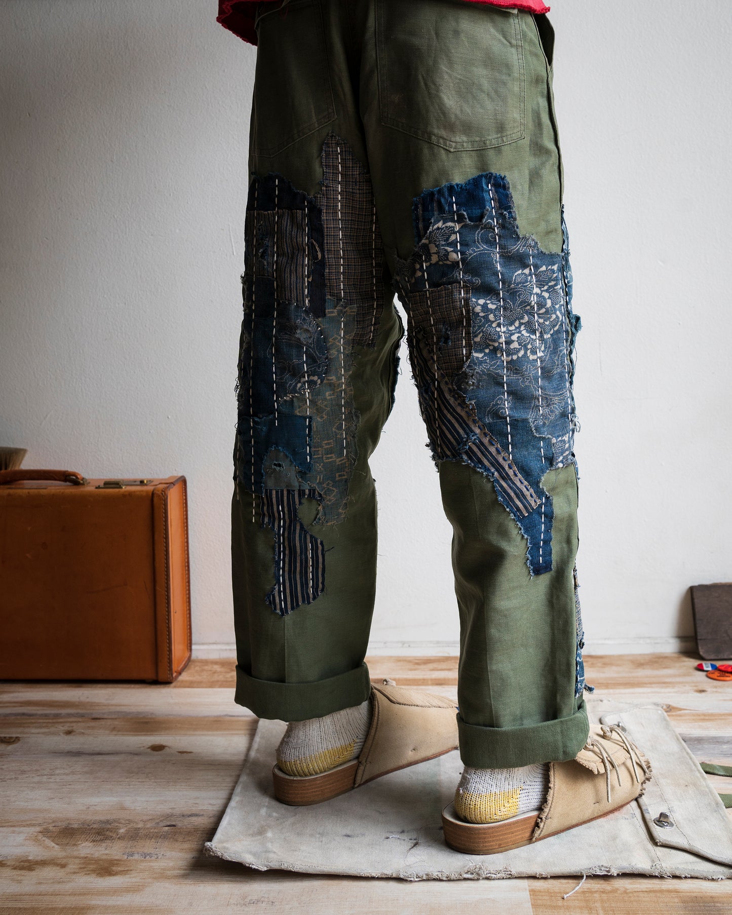 "Kind of Blue" Composted OG-107 Boro Trouser