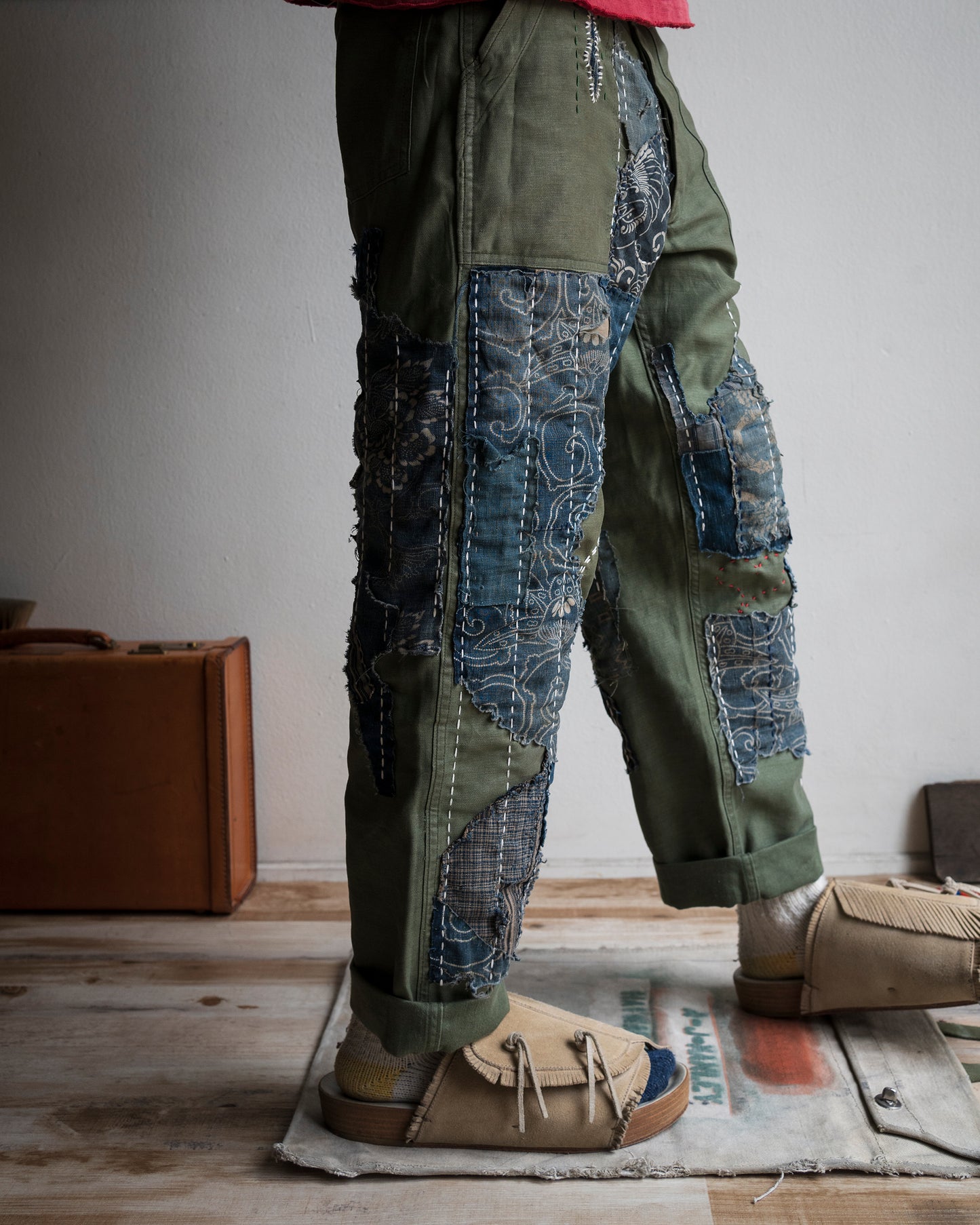 "Kind of Blue" Composted OG-107 Boro Trouser