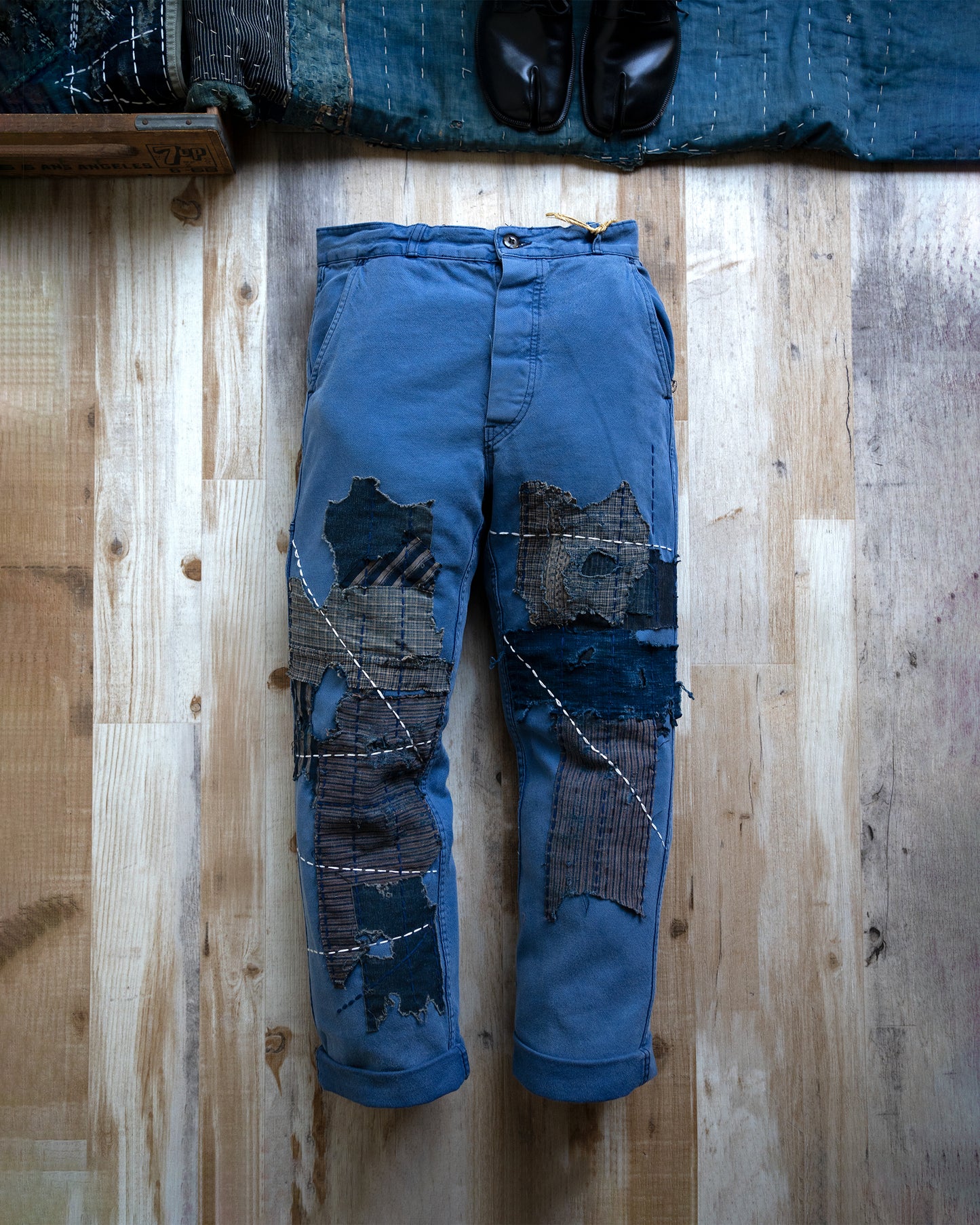 "What A Chore" Composted French Chore Boro Trouser