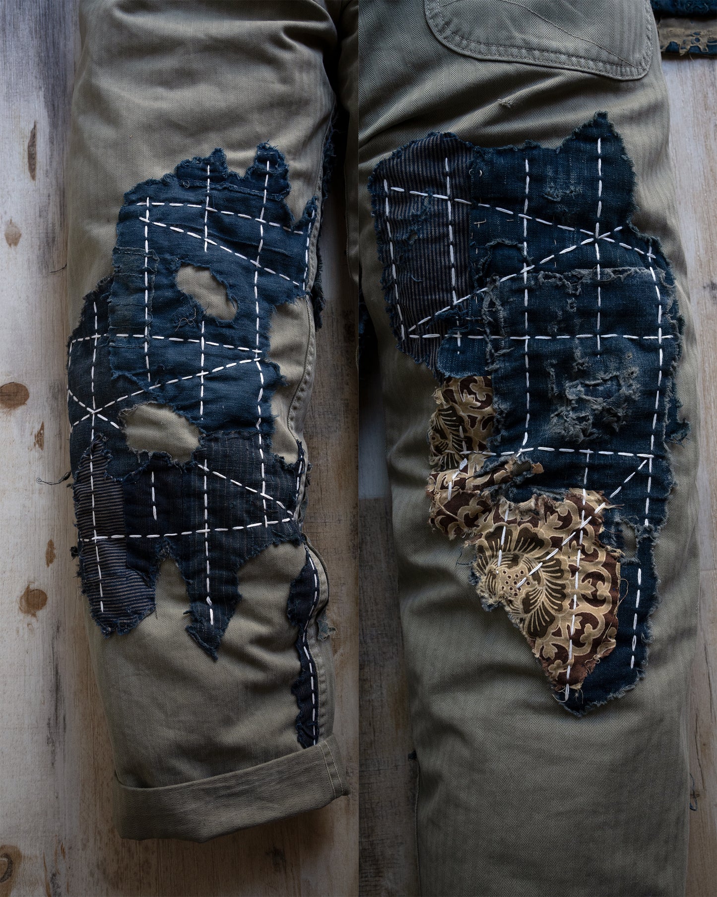 “Green Peace” Composted Orslow P-41 Boro Trouser